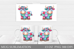 Christmas Cow Mug Design. Christmas Mug Sublimation Product Image 1