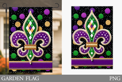 Mardi Gras Garden Flag Design. Mardi Gras Sublimation Product Image 1