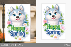 Spring Wolf Garden Flag. Spring Garden Flag Design Product Image 1