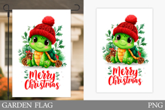 Christmas Turtle Garden Flag. Christmas Garden Flag Design Product Image 1