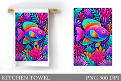 Fish Kitchen Towel Design. Fish Sublimation Product Image 1