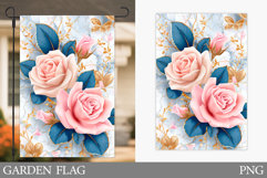 Roses Garden Flag Design. Flowers Garden Flag Sublimation Product Image 1