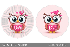 Cute Owl Wind Spinner Design. Valentines Wind Spinner Product Image 1