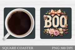 Boo Coaster Design. Halloween Sublimation Product Image 1