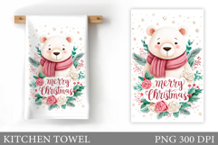 Christmas Bear Kitchen Towel. Christmas Kitchen Towel Design Product Image 1