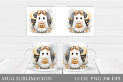 Ghost Mug Sublimation. Halloween Mug Design Product Image 1