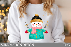 Cute Snowman Sublimation. Snowman T-Shirt Sublimation Product Image 1