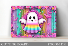 Ghost Cutting Board Sublimation. Halloween Cutting Board Product Image 1