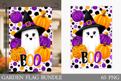 Cute Ghost Garden Flag. Cute Halloween Garden Flag Design Product Image 1