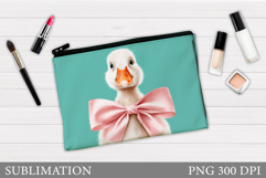 Cute Goose Sublimation. Goose Makeup Bag Design Product Image 1