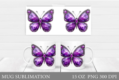 Butterflies Mug Sublimation. Butterfly Mug Design Product Image 1