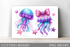 Jellyfish Cutting Board. Sea Cutting Board Design Product Image 1