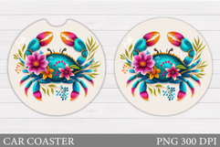 Crab Car Coaster Design. Sea Car Coaster Sublimation Product Image 1