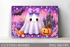 Ghost Cutting Board Sublimation. Halloween Cutting Board Product Image 1