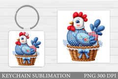 Chicken Keychain Design. Chicken Sublimation Product Image 1