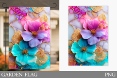 Flowers Garden Flag Sublimation. Floral Garden Flag Design Product Image 1