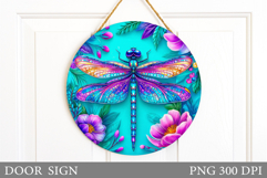Dragonfly Door Sign Design. Dragonfly Sublimation Product Image 1
