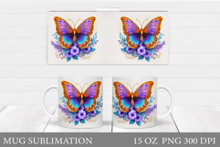 Butterfly Mug Design. Butterfly Mug Sublimation Product Image 1