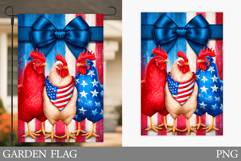 Patriotic Rooster Garden Flag. Patriotic Garden Flag Design Product Image 1