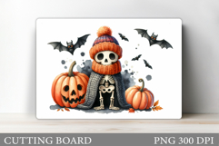 Cute Skeleton Cutting Board. Cute Halloween Cutting Board Product Image 1