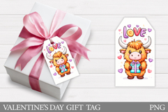 Valentines Cow Gift Tag Design. Valentine Gift Tag Printable Product Image 1