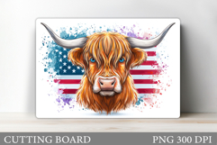 Patriotic Cow Cutting Board. Patriotic Cutting Board Design Product Image 1