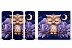Cute Owl Tumbler Sublimation. Owl Sublimation Product Image 2