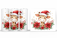 Christmas Giraffe Tumbler. Christmas Tumbler Sublimation Product Image 2