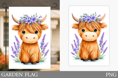Cute Cow Garden Flag Design. Cute Cow Sublimation Product Image 1