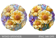 Floral Wind Spinner Sublimation. Flowers Wind Spinner Design Product Image 1