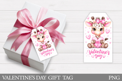 Valentines Giraffe Gift Tag. Valentine Gift Tag Printable Product Image 1