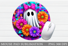 Halloween Ghost Mouse Pad. Halloween Mouse Pad Sublimation Product Image 1
