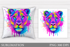 Lion Pillow Design. Lion Sublimation Product Image 1