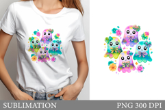 Cute Ghost Sublimation. Cute Ghost T-Shirt sublimation Product Image 1
