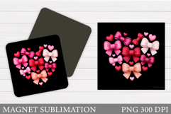 Heart Magnet Design. Valentines Magnet Sublimation Product Image 1