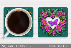 Butterfly Coaster Design. Butterfly Sublimation Product Image 1