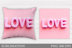 Love Pillow Design. Valentines Pillow Sublimation Product Image 1