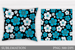 Flowers Pillow Design. Floral Pillow Sublimation Product Image 1