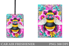 Bee Car Air Freshener Design. Bee Sublimation Product Image 1