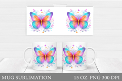 Butterfly Mug Design. Butterfliy Mug Sublimation Product Image 1