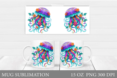 Floral Jellyfish Mug Design. Jellyfish Sublimation Product Image 1