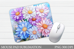 Floral Mouse Pad Sublimation. Flowers Mouse Pad Design Product Image 1