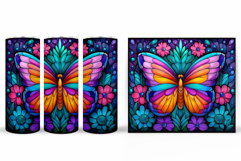 Butterfly Tumbler Sublimation. Flowers Tumbler Design Product Image 2