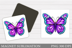 Butterfly Flowers Sublimation. Butterfly Magnet Sublimation Product Image 1