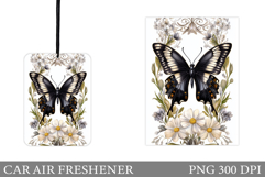 Butterfly Car Air Freshener. Car Air Freshener Sublimation Product Image 1
