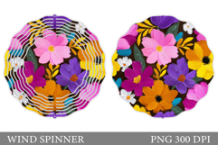 Flowers Wind Spinner Design. Floral Wind Spinner Sublimation Product Image 1