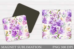 Flowers Magnet Sublimation. Floral Magnet Design Product Image 1