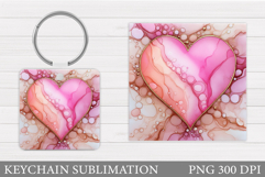 Heart Keychain Sublimation. Valentine Keychain Design Product Image 1