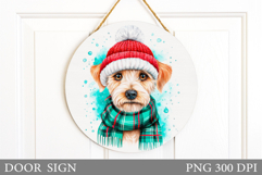 Christmas Dog Door Sign. Christmas Door Sign Design Product Image 1