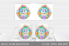 Easter Bunny Mug Design. Easter Mug Sublimation Product Image 1